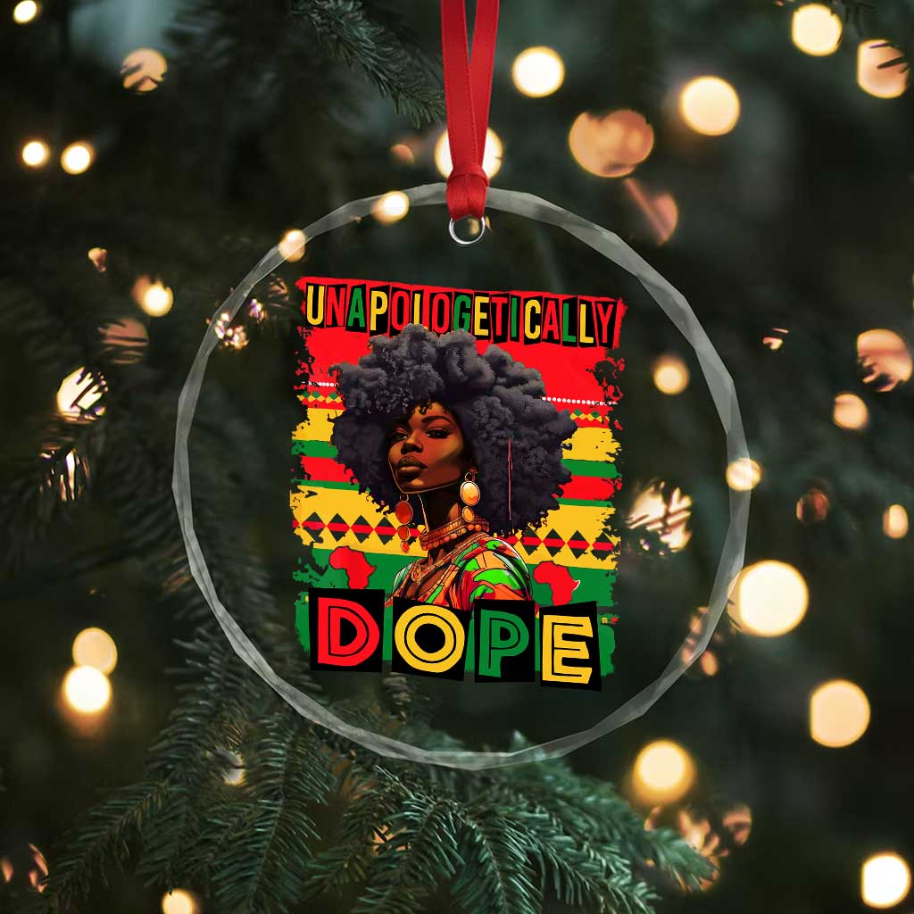 Black Women Unapologetically Dope Crystal Glass Ornament Juneteenth Black History - Wonder Print Shop