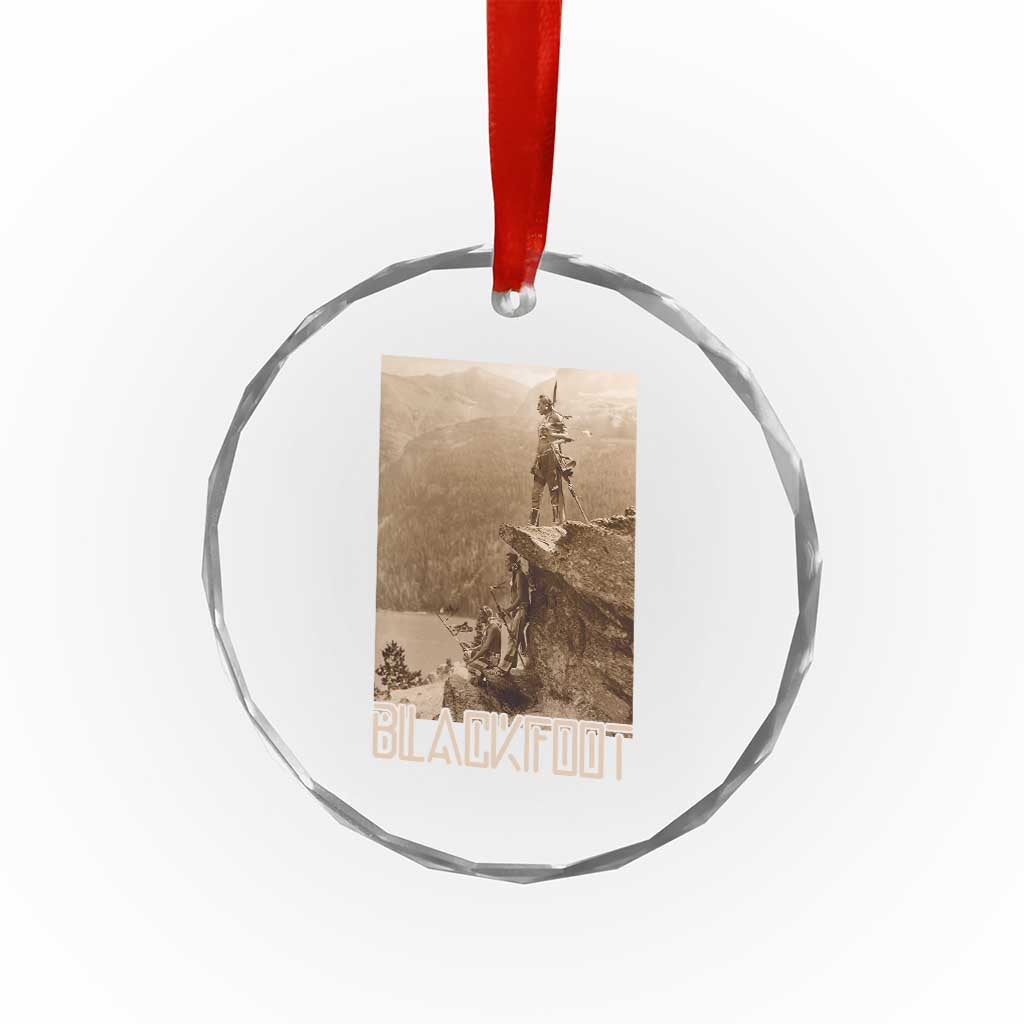 Blackfoot Native American Indians At Glacier National Park Crystal Glass Ornament