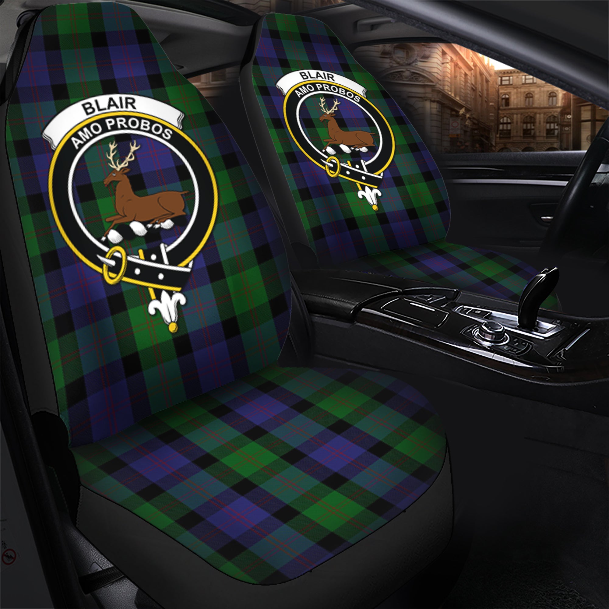 Blair Clan Tartan Car Seat Cover, Family Crest Tartan Seat Cover TS23