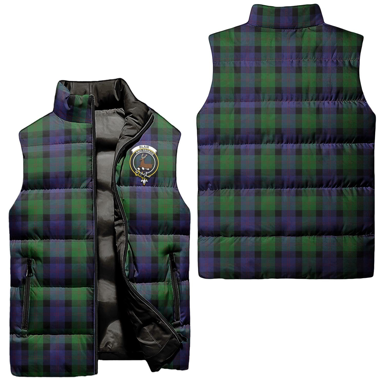 blair-clan-puffer-vest-family-crest-plaid-sleeveless-down-jacket