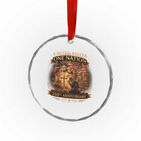 Blessings 250 Years America Crystal Glass Ornament Christian Patriotic One Nation Under God Founding Fathers