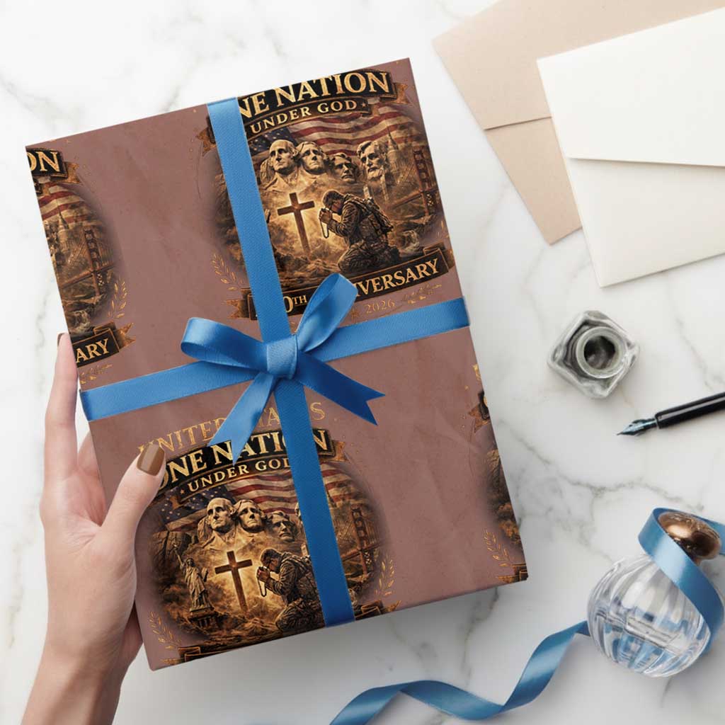 Blessings 250 Years America Wrapping Paper Roll Christian Patriotic One Nation Under God Founding Fathers