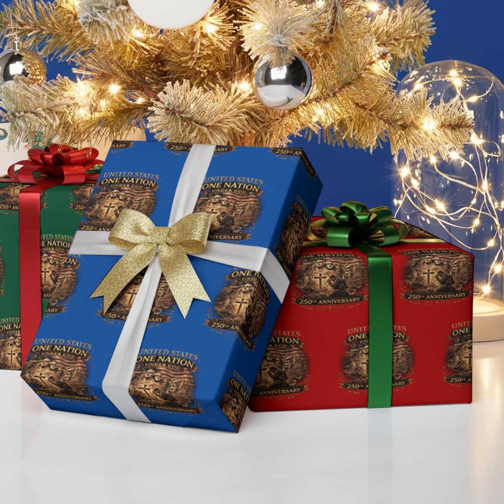 Blessings 250 Years America Wrapping Paper Roll Christian Patriotic One Nation Under God Founding Fathers