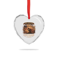 Blessings 250 Years America Heart Crystal Glass Ornament Christian Patriotic One Nation Under God US Flag