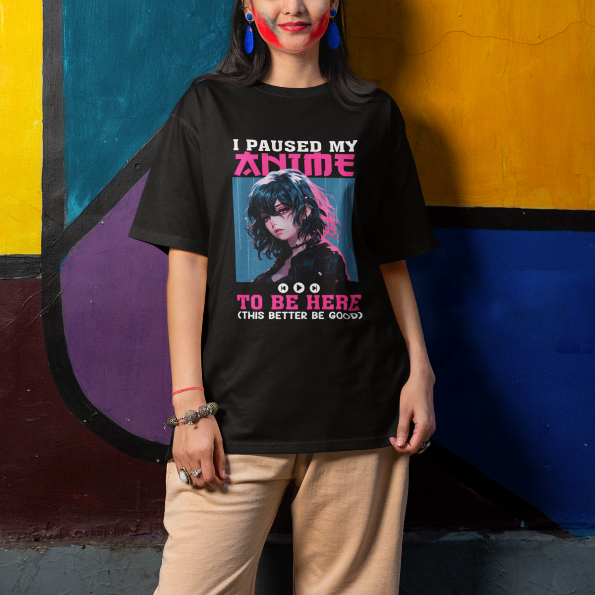 I Paused My Anime To Be Here T Shirt - Wonder Print Shop