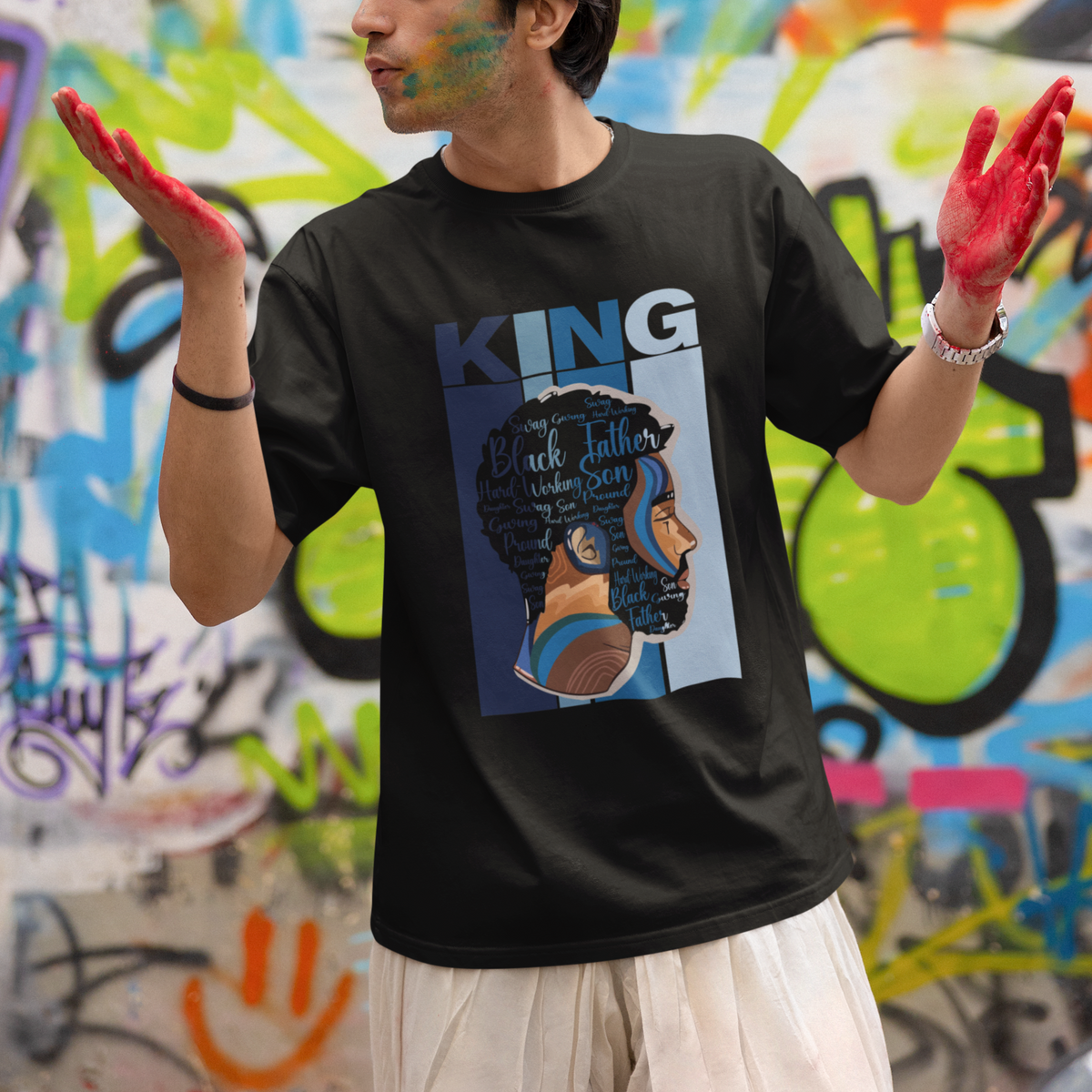 Black History King Father Melanin African American Dad T Shirt - Wonder Print Shop