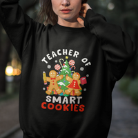 Teacher of Smart Cookies Christmas Gingerbread Man Sweatshirt Teacher of Smart Cookies - Wonder Print Shop