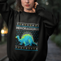 Menorasaurus Menorah Dino Hanukkah Dinosaur Sweatshirt - Wonder Print Shop