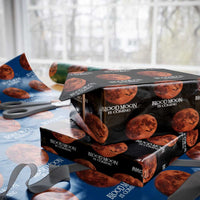 Blood Moon Is Coming Spooky Halloween Wrapping Paper Roll Flying Bats Gothic Dark Horror Graphic