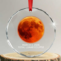 Blood Moon Total Lunar Eclipse March 3 2026 Crystal Glass Ornament Blood Moon Astronomy Souvenir Graphic
