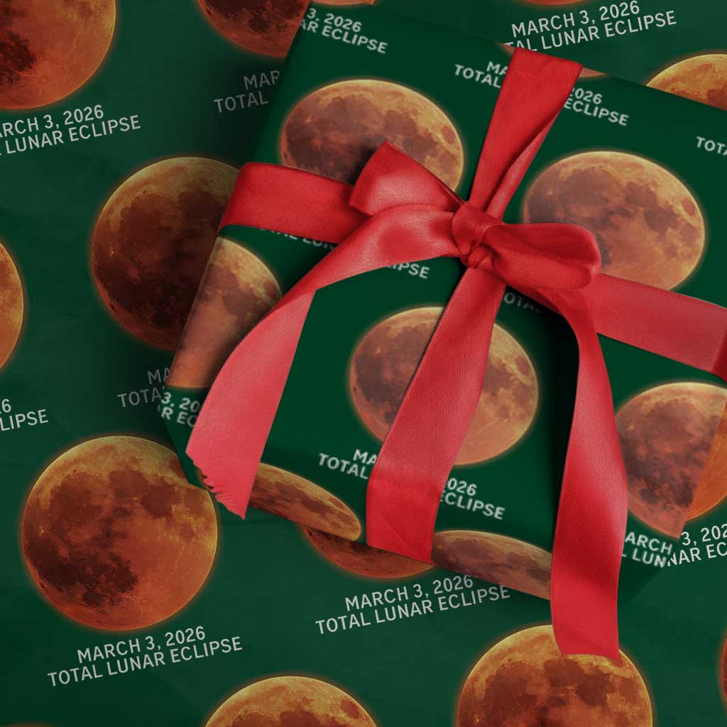 Blood Moon Total Lunar Eclipse March 3 2026 Wrapping Paper Roll Blood Moon Astronomy Souvenir Graphic