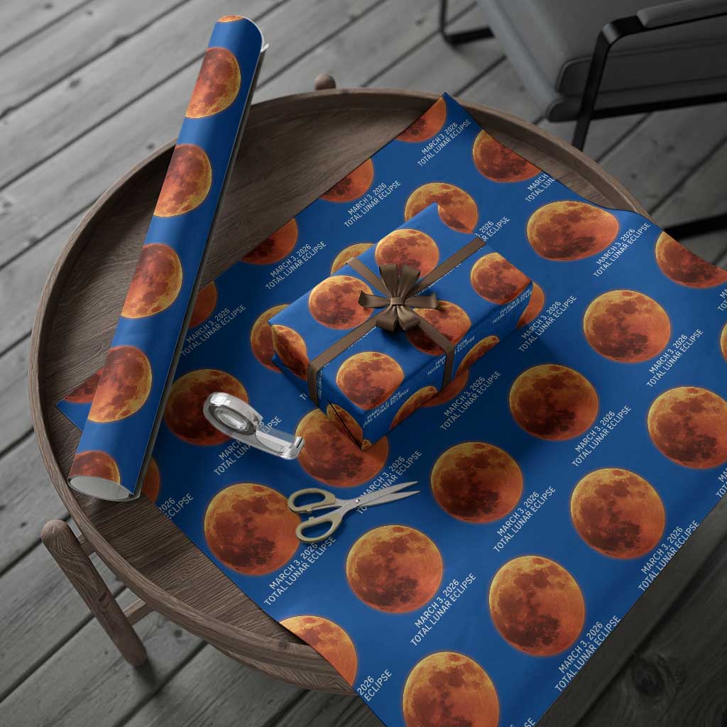 Blood Moon Total Lunar Eclipse March 3 2026 Wrapping Paper Roll Blood Moon Astronomy Souvenir Graphic