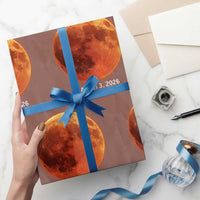 Blood Moon Total Lunar Eclipse March 3 2026 Wrapping Paper Roll Blood Moon Astronomy Souvenir Graphic