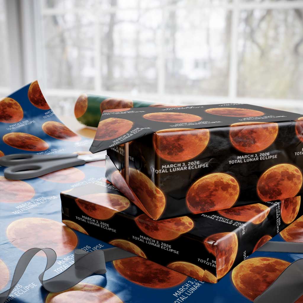 Blood Moon Total Lunar Eclipse March 3 2026 Wrapping Paper Roll Blood Moon Astronomy Souvenir Graphic
