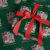 Blooming in His Grace Wrapping Paper Roll Boho Wildflower Christian Faith Bible Verse