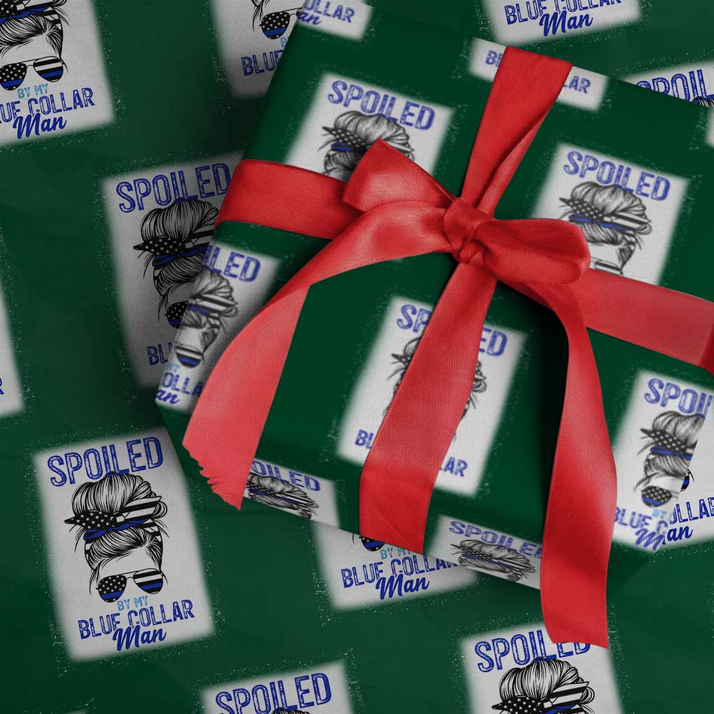 Blue Collar Wife Life Messy Bun Wrapping Paper Roll - Wonder Print Shop