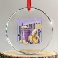 Blue Moon Over Brooklyn Banana Smoothie Aesthetic Crystal Glass Ornament Extra Banana Hockey Romance Retro Style - Wonder Print Shop