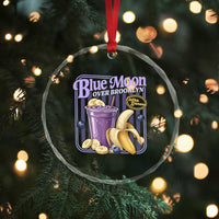 Blue Moon Over Brooklyn Banana Smoothie Aesthetic Crystal Glass Ornament Extra Banana Hockey Romance Retro Style - Wonder Print Shop