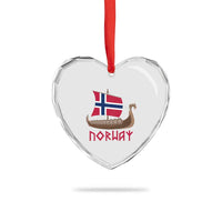 Boat Norwegian Flag Norway Viking Ship Norway Heart Crystal Glass Ornament
