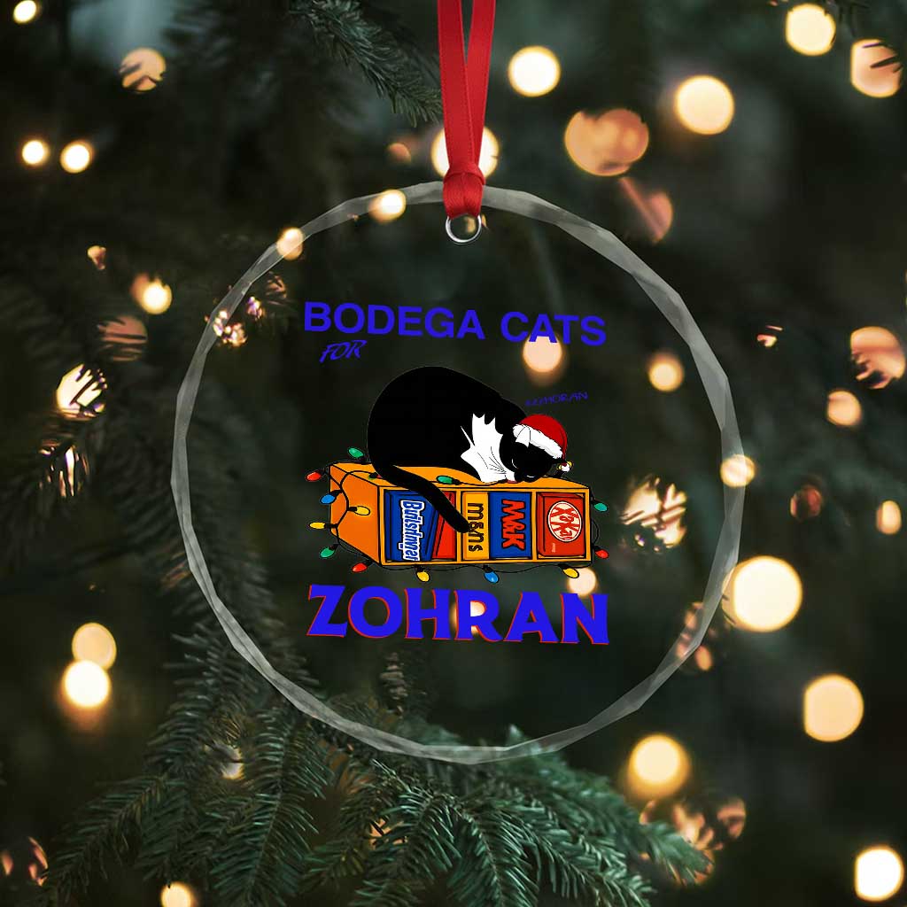 Bodega Cats of New York Crystal Glass Ornament Funny Cat NYC Christmas - Wonder Print Shop