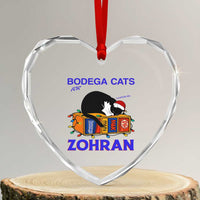 Bodega Cats of New York Heart Crystal Glass Ornament Funny Cat NYC Christmas - Wonder Print Shop