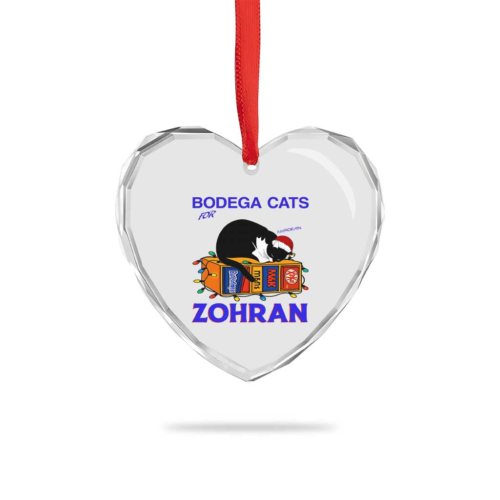 Bodega Cats of New York Heart Crystal Glass Ornament Funny Cat NYC Christmas - Wonder Print Shop