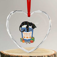 Bodega Cats of New York Heart Crystal Glass Ornament Funny Democrat Christmas - Wonder Print Shop