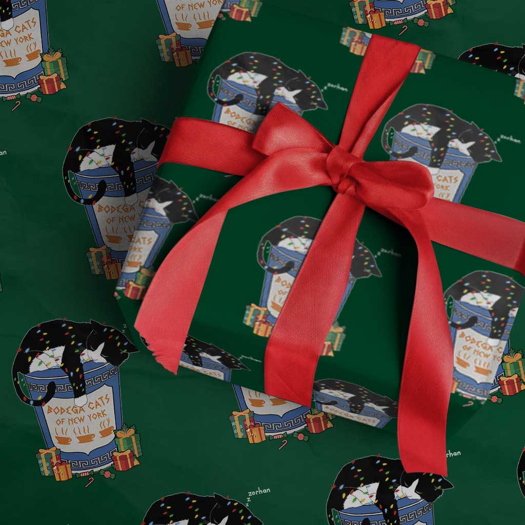 Bodega Cats of New York Wrapping Paper Roll Funny Democrat Christmas - Wonder Print Shop