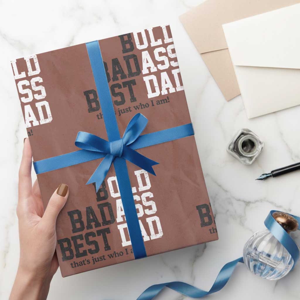Bold Badass Best Dad Wrapping Paper Roll Funny Old Ass Father Gag Gift