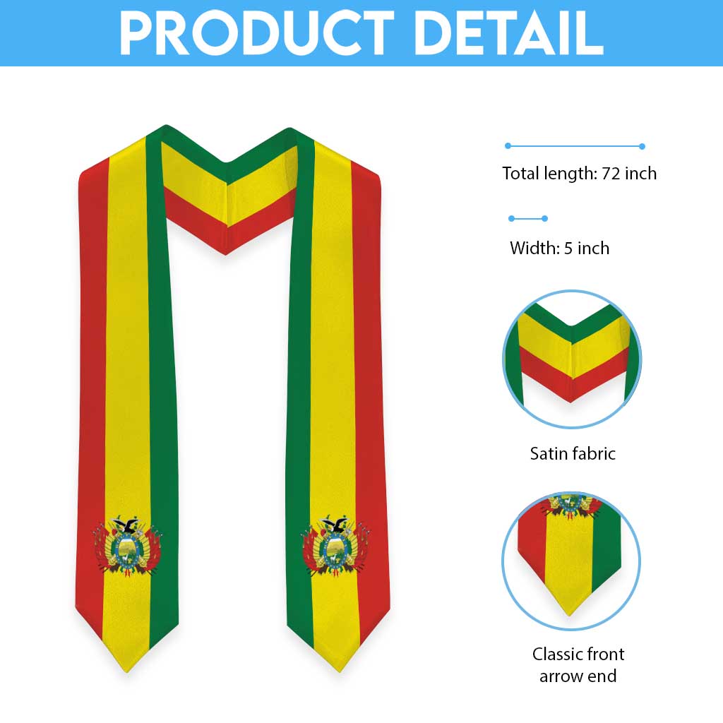 Bolivia Graduation Stole Flag Style
