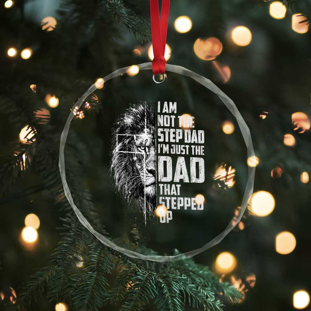 Bonus Dad Crystal Glass Ornament Stepdad Gifts From Stepdaughter Stepson Cross Lion Stepped Up Dad