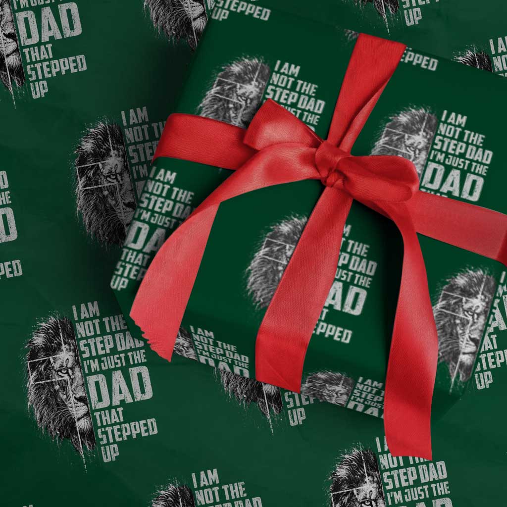 Bonus Dad Wrapping Paper Roll Stepdad Gifts From Stepdaughter Stepson Cross Lion Stepped Up Dad