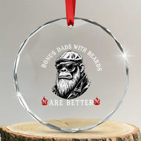 Bonus Dad Gifts Crystal Glass Ornament Retro Bigfoot Stepdad With Beards Are Better