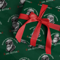 Bonus Dad Gifts Wrapping Paper Roll Retro Bigfoot Stepdad With Beards Are Better