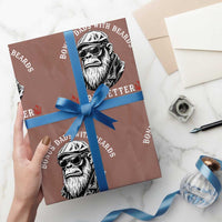 Bonus Dad Gifts Wrapping Paper Roll Retro Bigfoot Stepdad With Beards Are Better