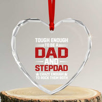 Bonus Dad Heart Crystal Glass Ornament Dad And Stepdad Fathers Day