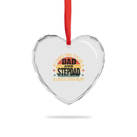 Bonus Dad Heart Crystal Glass Ornament Retro I Have Two Titles Dad And Stepdad Rock Them Both