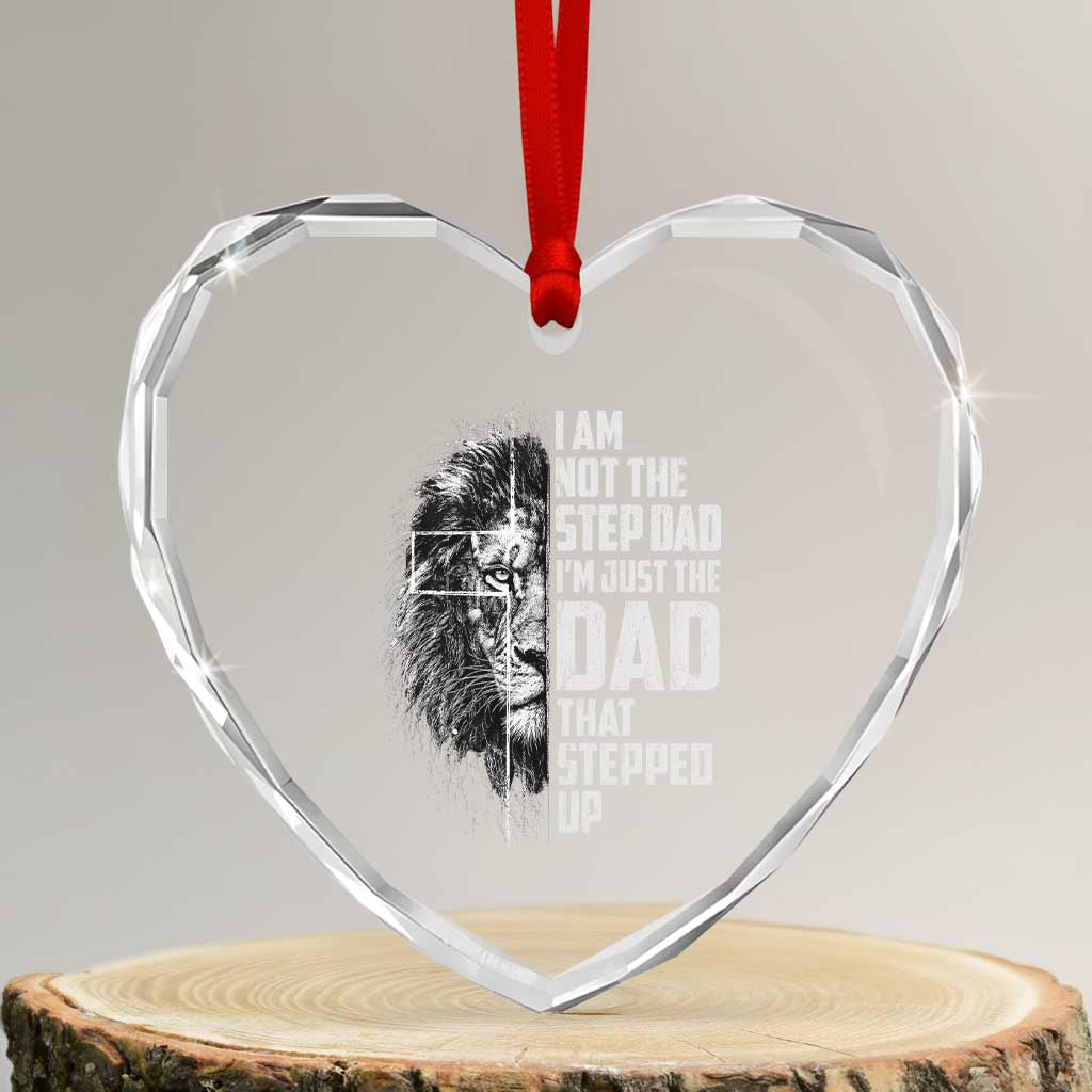 Bonus Dad Heart Crystal Glass Ornament Stepdad Gifts From Stepdaughter Stepson Cross Lion Stepped Up Dad