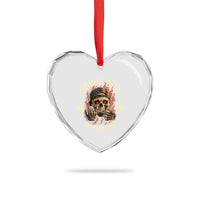 Bonus Dad Heart Crystal Glass Ornament The Man Myth Bad Influence Step Dad Vintage Skull USA Flag