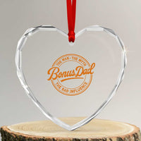 Bonus Dad Heart Crystal Glass Ornament Vintage The Man Myth Bad Influence Funny Step Dad