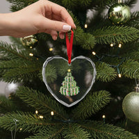 Book Christmas Tree Book Lover Teacher Librarian Heart Crystal Glass Ornament - Wonder Print Shop