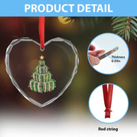 Book Christmas Tree Book Lover Teacher Librarian Heart Crystal Glass Ornament - Wonder Print Shop