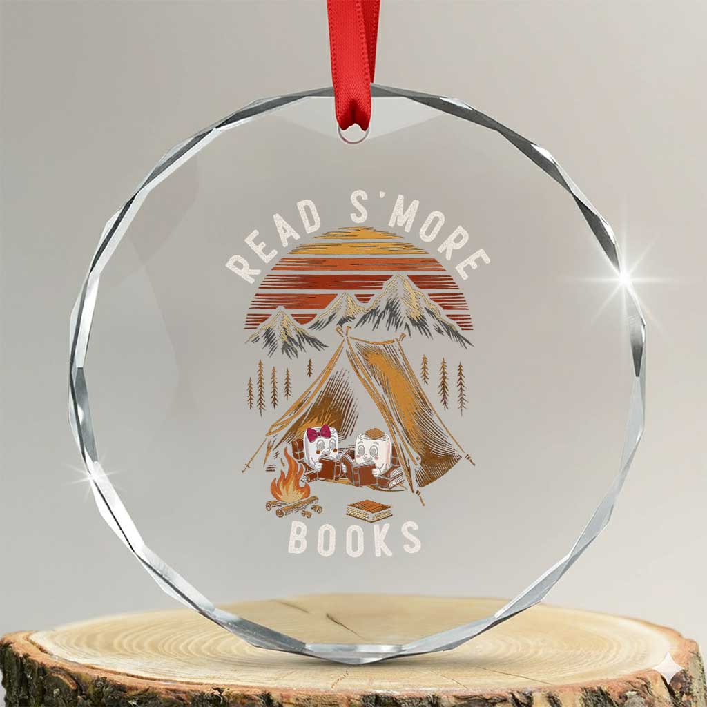Book Lover Gift Crystal Glass Ornament Read Smore Books Camping Humor TS12