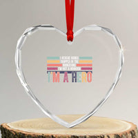 Book Lover Heart Crystal Glass Ornament I Rescue Books - Wonder Print Shop