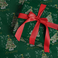 Book Lover Xmas Tree Wrapping Paper Roll Merry Bookmas