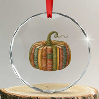 Book Pumpkin Autumn Fall Librarians Bookworm Teacher Crystal Glass Ornament - Wonder Print Shop