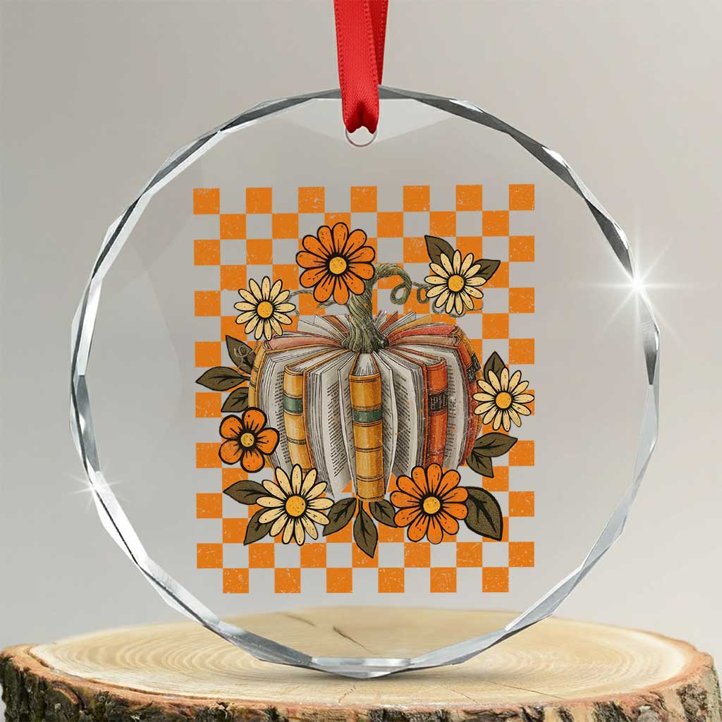 Book Pumpkin Crystal Glass Ornament Fall Halloween Book Lover Bookish Gift TS10