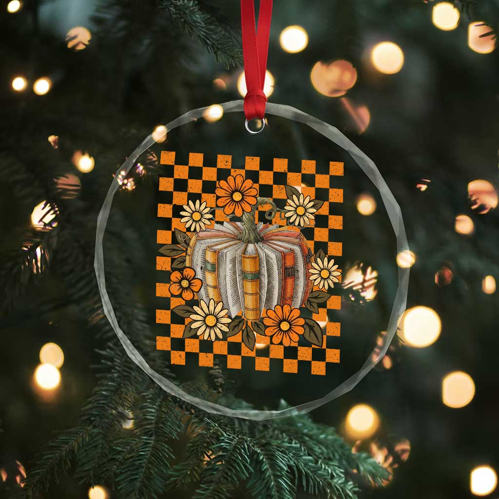 Book Pumpkin Crystal Glass Ornament Fall Halloween Book Lover Bookish Gift TS10
