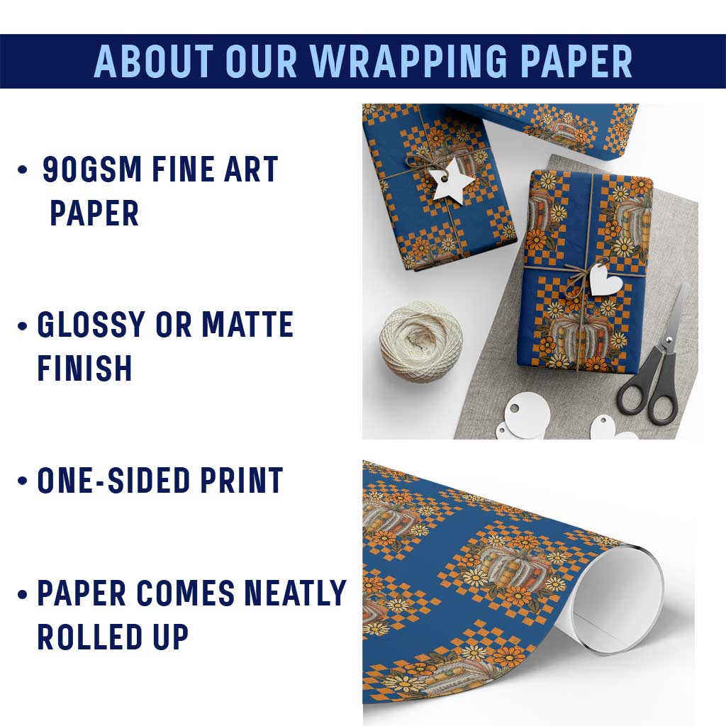 Book Pumpkin Wrapping Paper Roll Fall Halloween Book Lover Bookish Gift - Wonder Print Shop