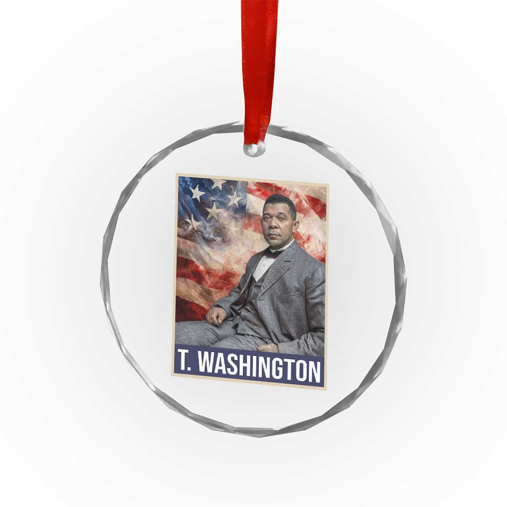 Booker Taliaferro Washington Crystal Glass Ornament African American Educator Black History Month